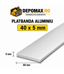 Platbanda aluminiu 40 x 5 mm, 6 metri (EN-AW 6060)